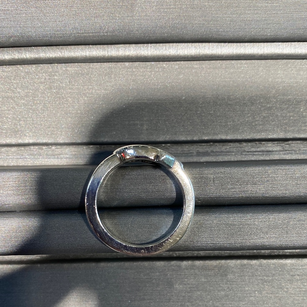 Tiffany & Co. Silver 925 Band with heart accent-size 6 - Picture 3 of 5